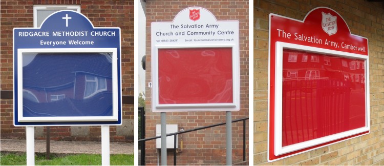 Midi Church Notice Boards Post Mounted